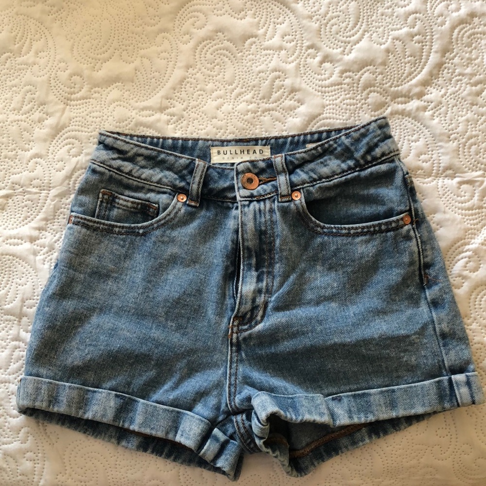Denim mom shorts